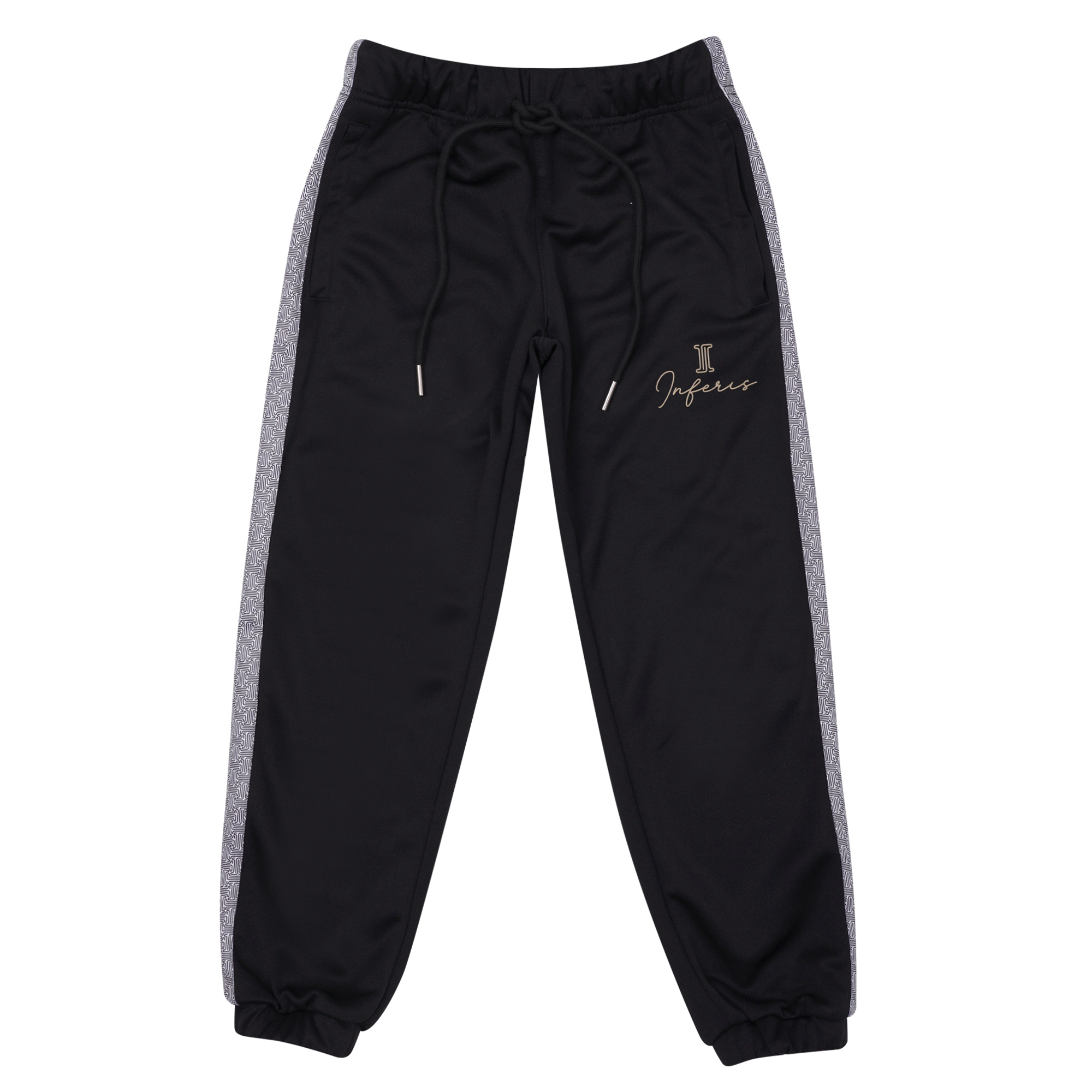 Inferis Axis Track Pants Enfants Zwart Productfoto Voorraanzicht