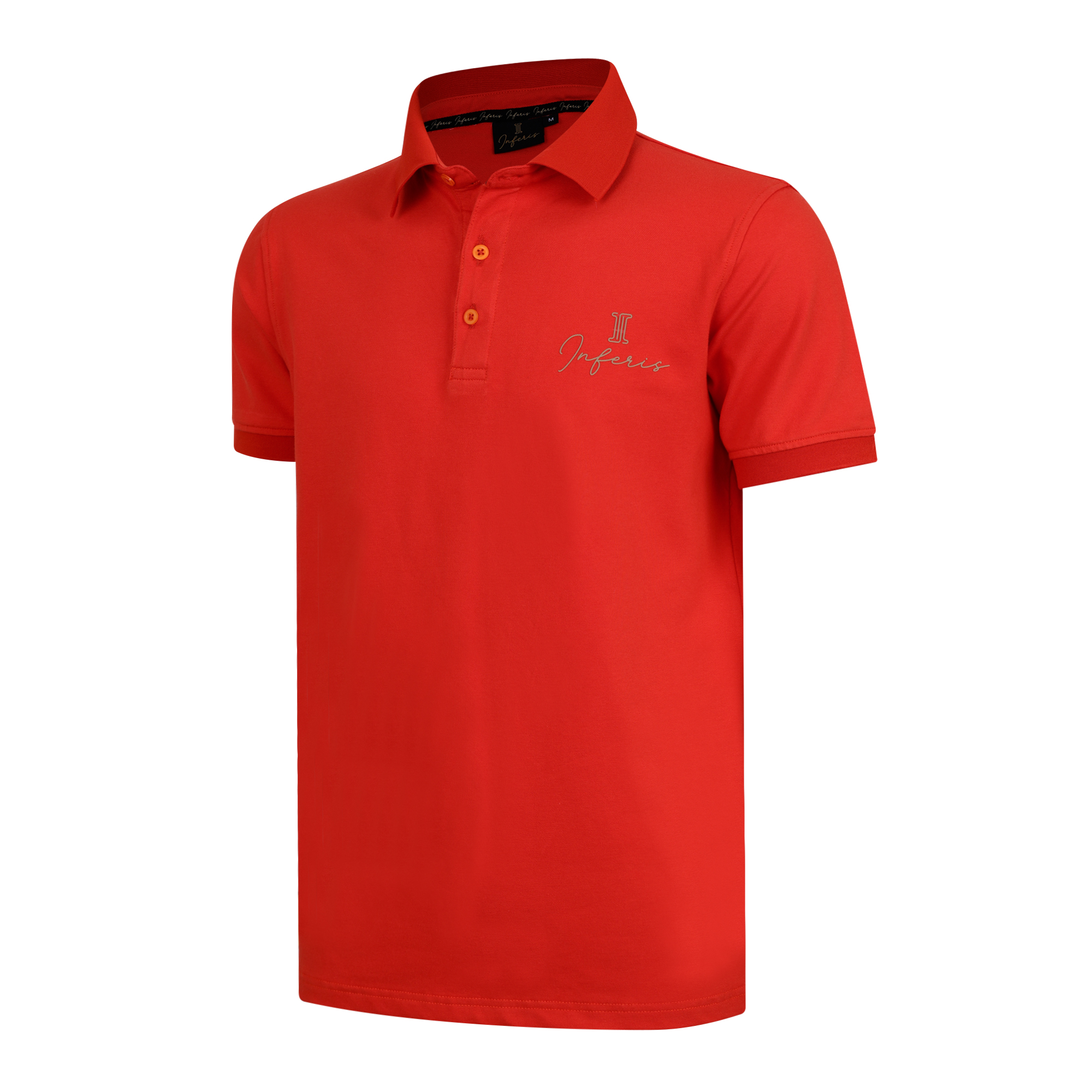Inferis Distinction Polo Rood Productfoto Schuinvooraanzicht